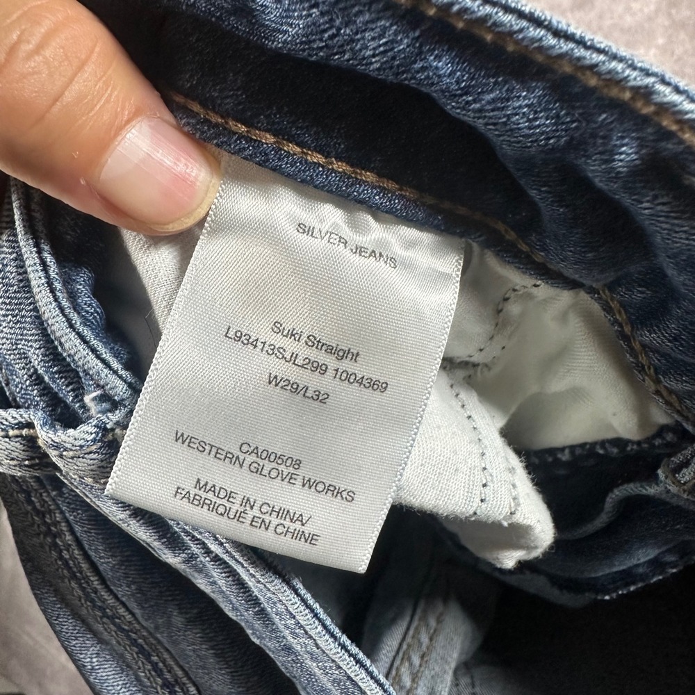 Silver Jeans Co Suki Straight Mid Wash Blue Denim Jeans Womens 29x32 Stretch Y2K - Picture 4 of 9